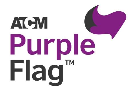 purple flag logo